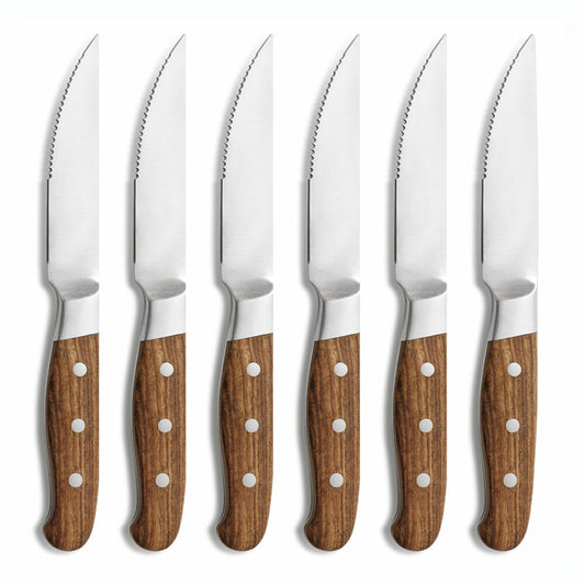 Comas steak knives Aconcagua set of 6, meat knives, stainless steel, rosewood wood, 25.8 cm, 7446