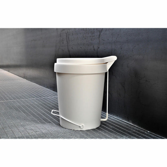 Authentics Tip pedal bin 15 L, waste bin, wastepaper basket, polypropylene, V2A, white, 1087198