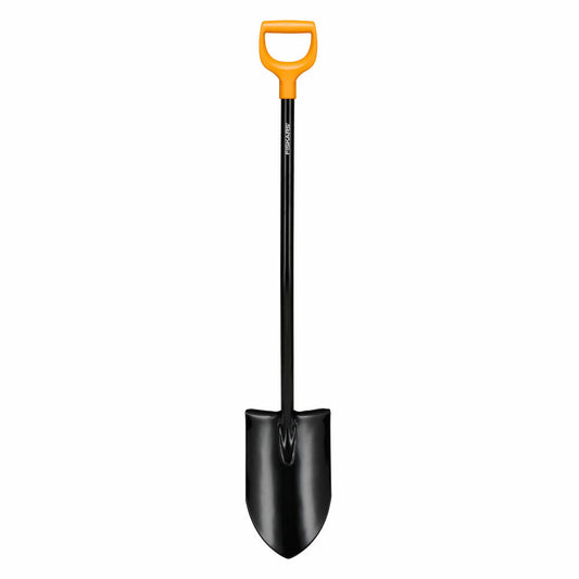 Fiskars Spade Solid Plus XL pointed, shovel, boron steel, steel, plastic, black, orange, 126.5 cm, 1067517