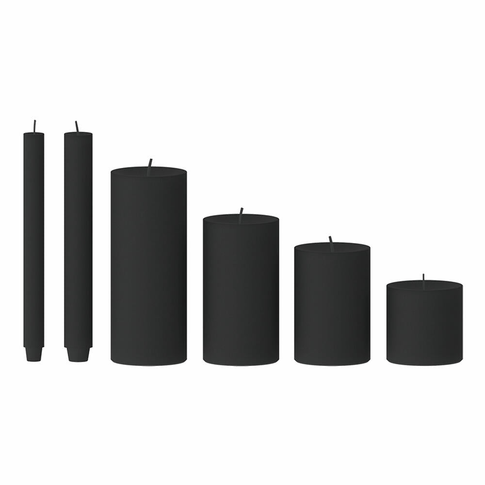 Engels Kerzen Original Taper Candle Cast, Stick Candle, Candlestick Candle, Table Candle, Paraffin, Black, Ø 2.2 cm, H 24 cm, 62002224088