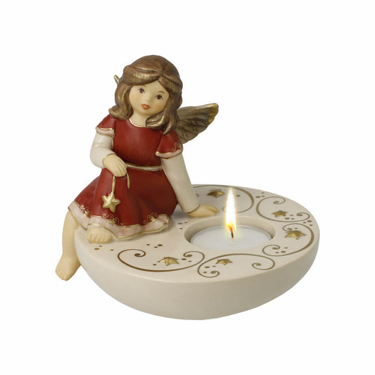 Goebel candle holder Dreamer in candlelight, stoneware, Bordeaux, 11.5 cm, 41660291