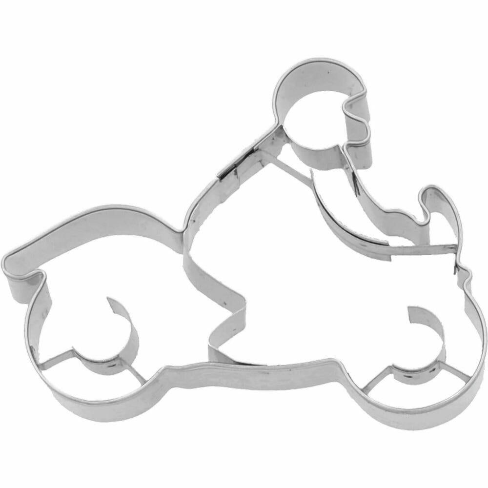 Birkmann cookie cutter motorcyclist, cookie cutter, cookie shape, biscuit, cookies, stainless steel, 8 cm, 189799