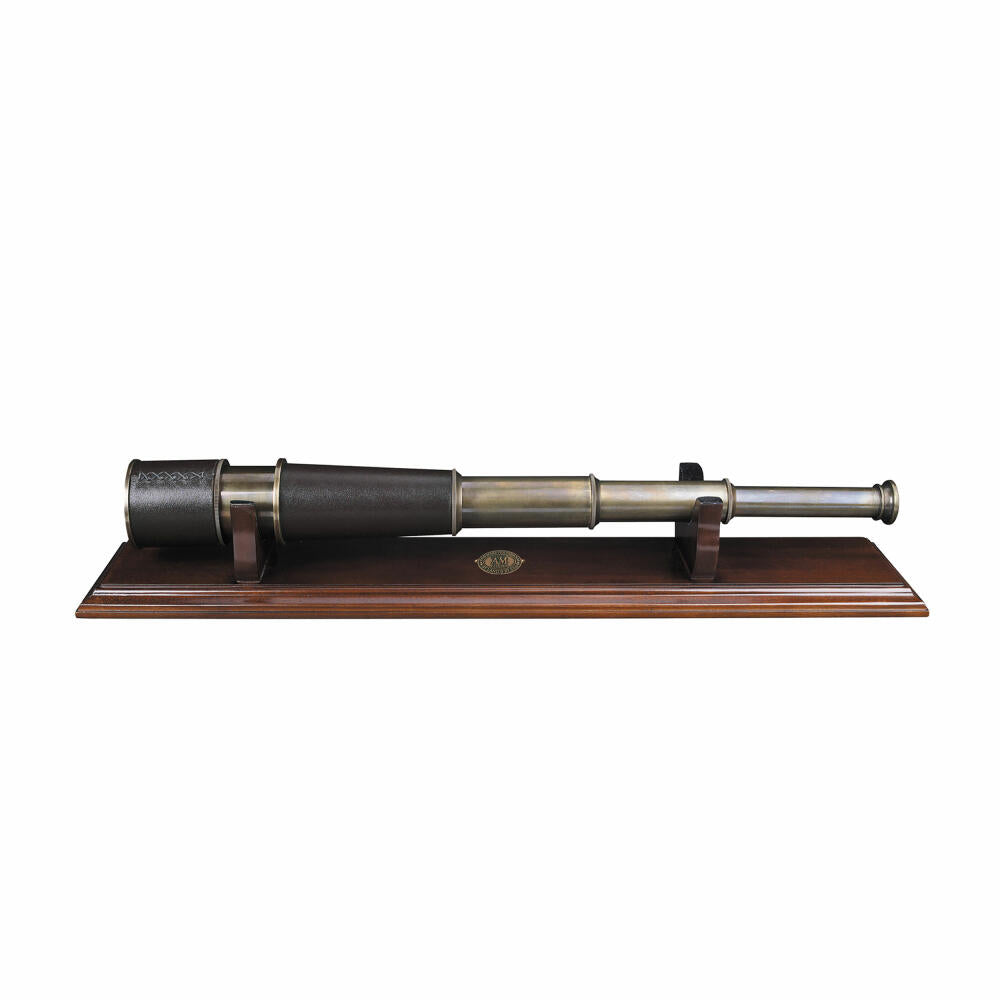 Authentic Models Telescope Bronzed with Stand, Spyglass, Telescope, Metal, Wood, Glass, KA023F