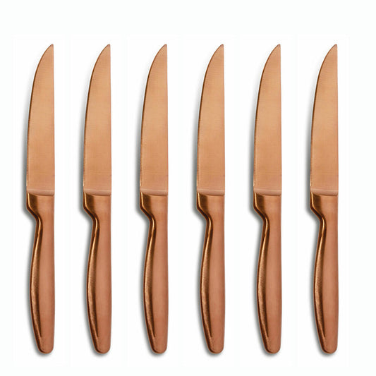 Comas steak knives BOJ Satin Copper set of 6, meat knives with satin finish, stainless steel, PVD coating, 22.1 cm, 7431