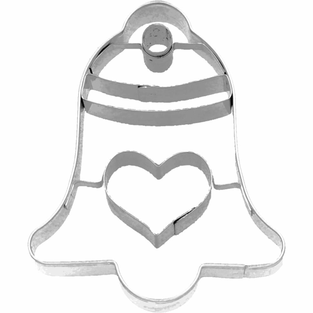 Birkmann cookie cutter bell with heart, cookie cutter, cookie shape, biscuit, cookies, stainless steel, 6 cm, 189577