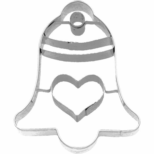 Birkmann cookie cutter bell with heart, cookie cutter, cookie shape, biscuit, cookies, stainless steel, 6 cm, 189577