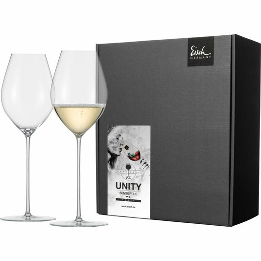 Eisch Champagnergläser Unity Sensis plus, 2er Set, mit Moussierpunkt, Champagner Glas, Kristallglas, 400 ml, 25224070