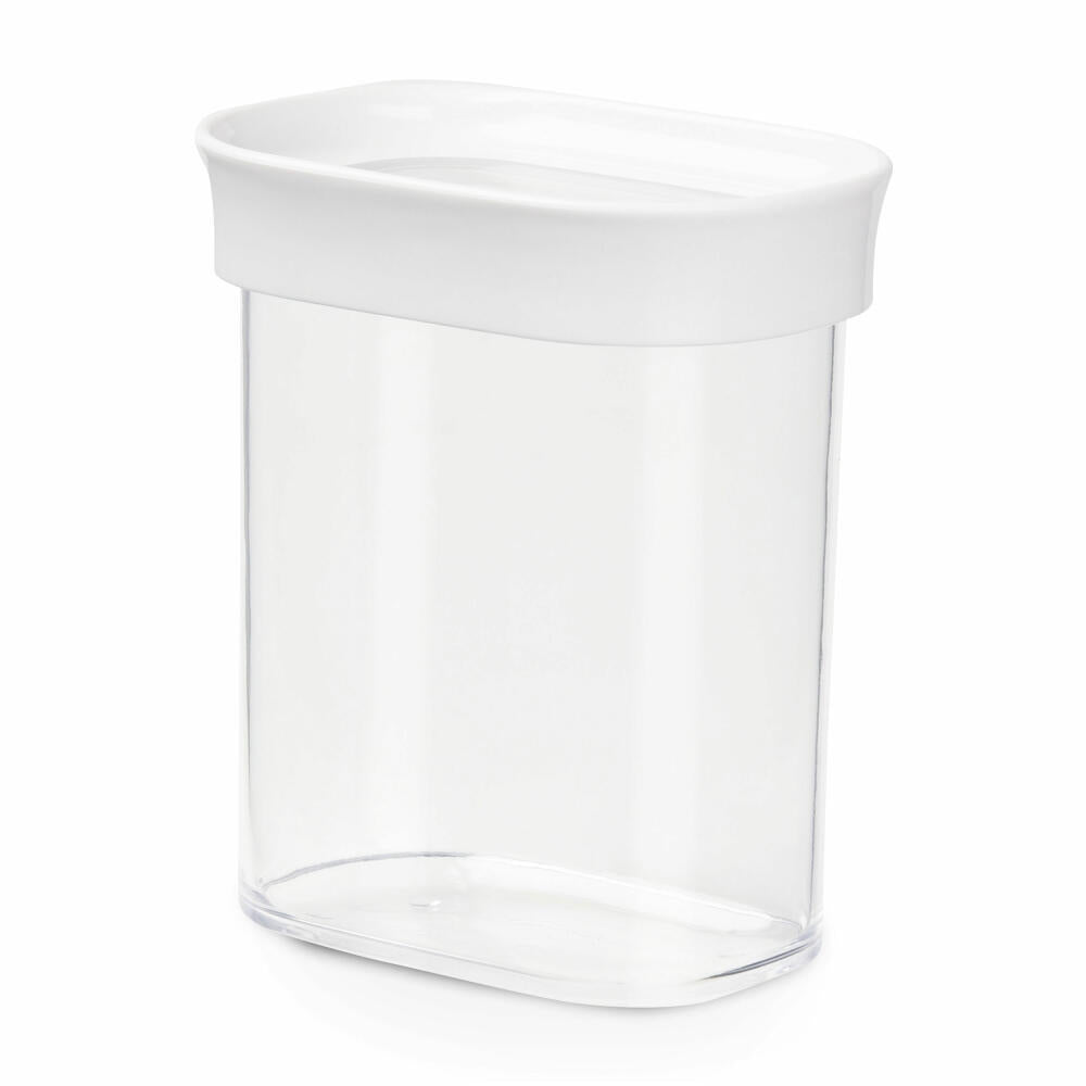 EMSA Optima dry storage container rectangular, portrait format, storage container, freshness container, plastic, transparent / white, 0.38 L, N11415