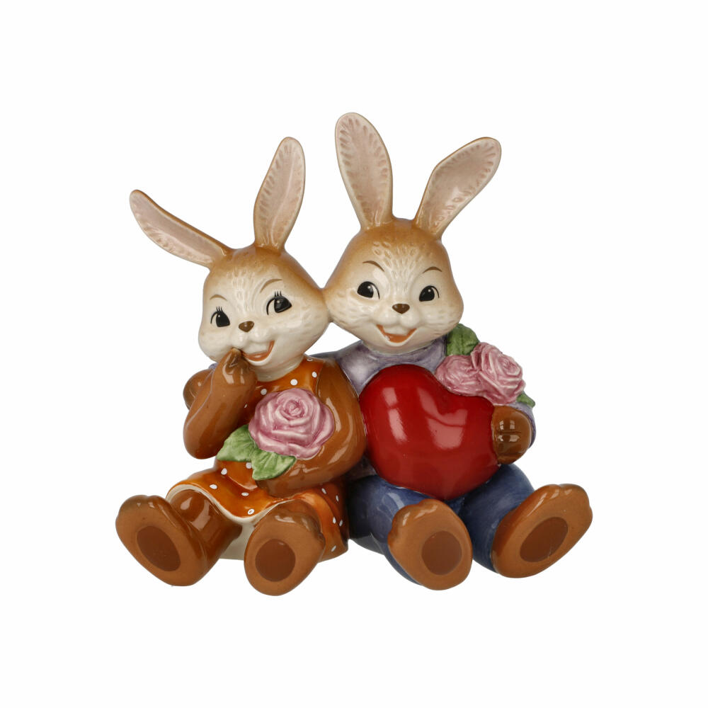 Goebel Figurine Rabbit - My Valentine's Treasure, Stoneware, Colorful, 12 cm, 66845841