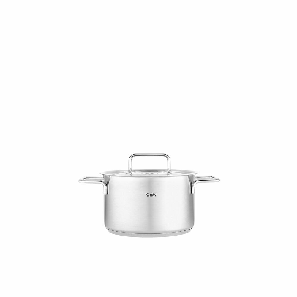 Fissler Pure cooking pot with metal lid, stainless steel 18/10, silver, 20 cm, 086-114-20-000