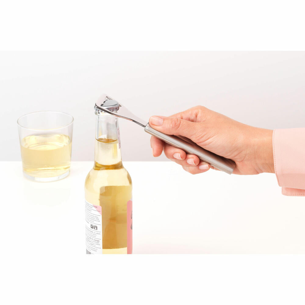 Brabantia Flaschenöffner Profile, Kochutensil, Küchenhelfer, Kapselheber, Stahl, Matt Steel, 17.2 cm, 250125