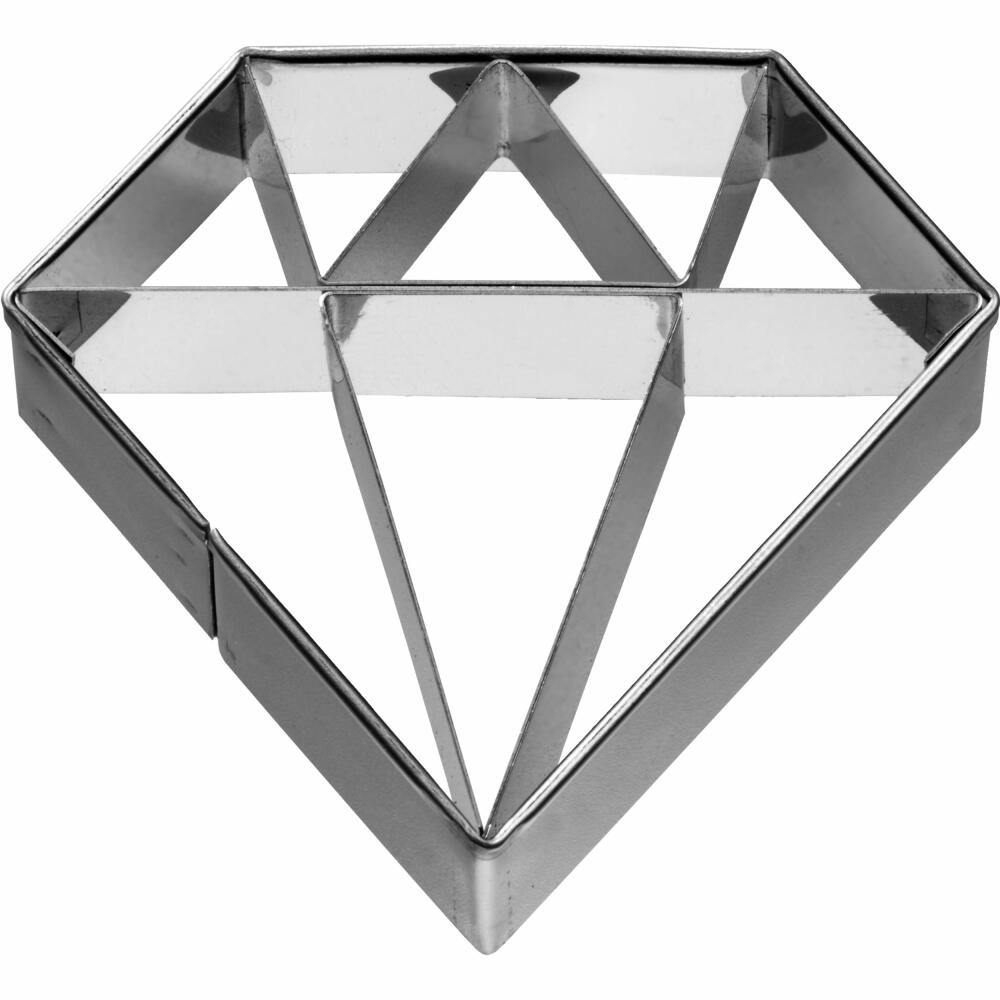 Birkmann cookie cutter diamond, with internal embossing, cookie cutter, cookie shape, biscuit, biscuits, stainless steel, 6 cm, 193079