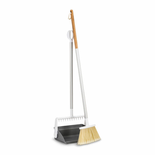 Full Circle Home Tag Team Dustpan and Brush Set, Aluminum, Plastic, White, FC18609W