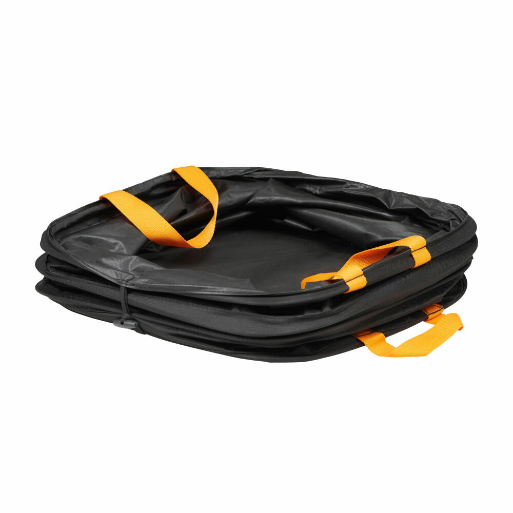 Fiskars Ergo Pop-Up Gartensack, 73 L, Gartenabfallbehälter, Laubsack, Gartenbehälter, Kunststoff, Schwarz, Orange, 1028371