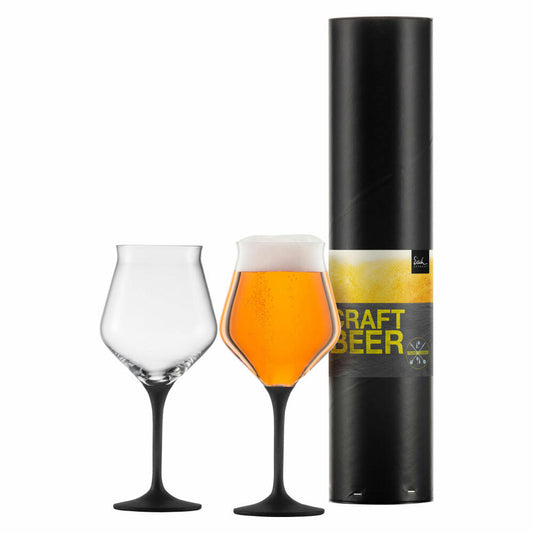 Eisch Craft Beer Kelch 2er Set Craft Beer Experts Black, Bierglas, Kristallglas, Schwarz, 435 ml, 30020312