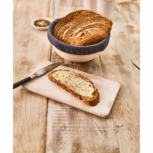 Birkmann Bezug für Gärkörbchen rund, klein, passend für Artikel 208964, Körbchenbezug, Baumwolle, Schwarz, 700727