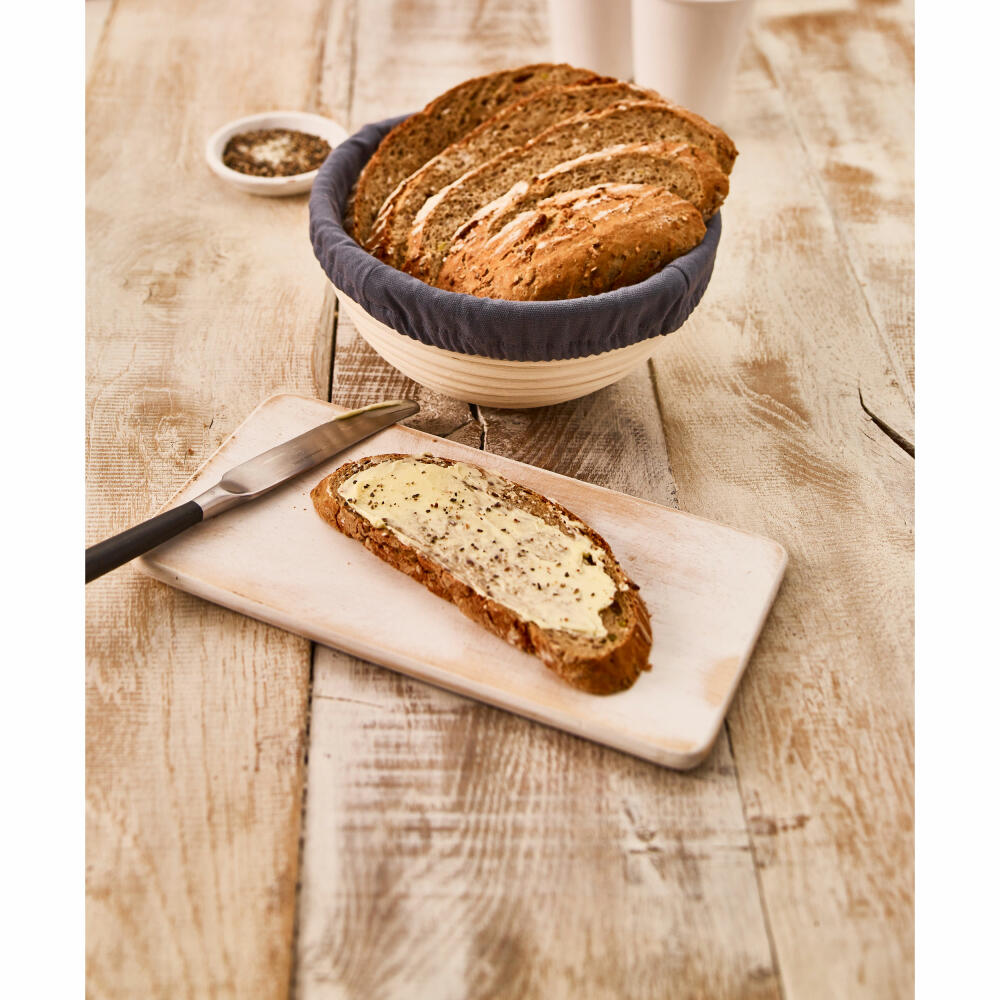 Birkmann Bezug für Gärkörbchen rund, klein, passend für Artikel 208964, Körbchenbezug, Baumwolle, Schwarz, 700727