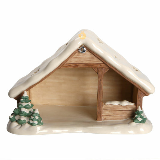 Goebel Nativity Stable with Snow, Christmas Decoration, Stoneware, Colorful, 24 cm, 41661041