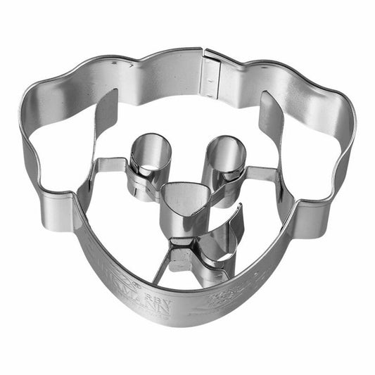 Birkmann cookie cutter dog head, with internal embossing, cookie cutter, cookie shape, biscuit, biscuits, stainless steel, 6.9 cm, 195554