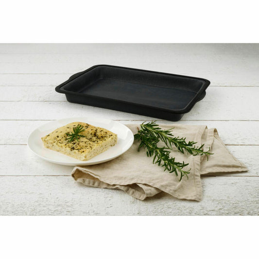 Fackelmann Zenker Baking Pan, Oven Dish, Silicone Baking Pan, Nylon, Black, 36 x 26 cm, 43576