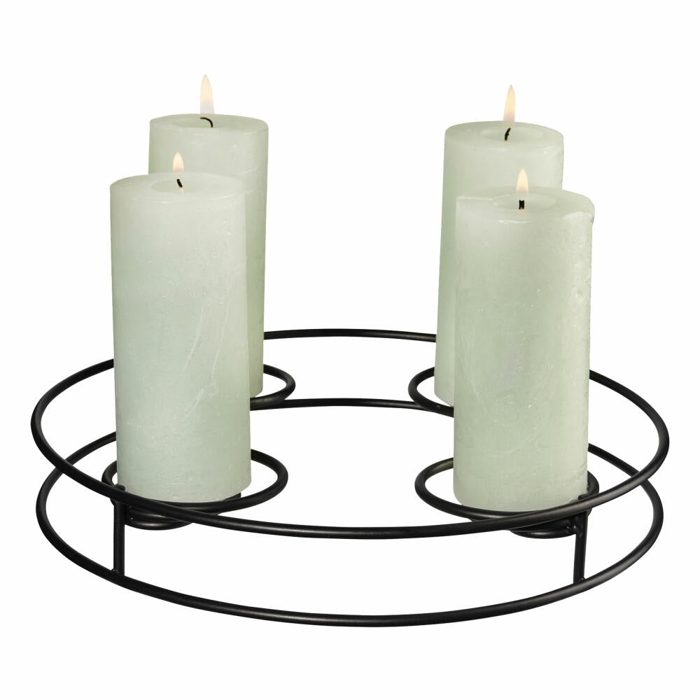 ASA Selection candle candle holder round, candle holder for various sizes, metal, coated, matt black, D. 24.5 cm, 99500950