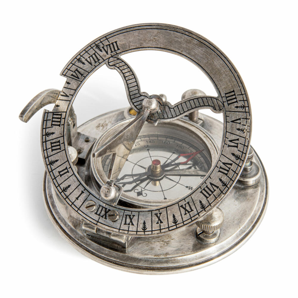 Authentic Models Kompass Mariners Compass, mit Sonnenuhr, Aluminium, CO019