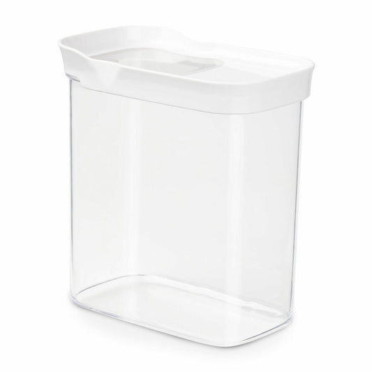 EMSA Optima pouring container rectangular, dry storage container, storage container, plastic, transparent / white, 1.6 L, N11421