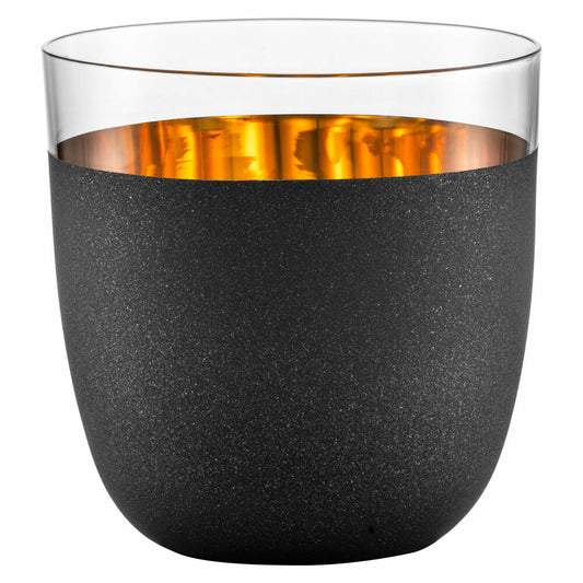 Eisch Becher 2er Set Cosmo Gold, Trinkbecher, Gläser, Kristallglas, Gold, Schwarz, 390 ml, 70510416