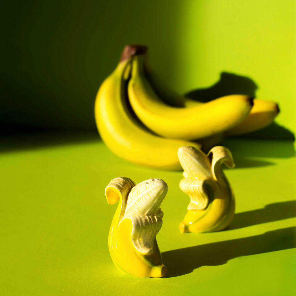 Donkey Products Salz- und Pfefferstreuer Banana Romance 2er Set, Dolomit, Gelb, 5.8 cm, 210732