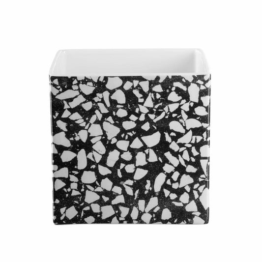 ASA Selection Quadro Terrazzo Übertopf, Blumenvase, Vase, Über Topf, Steingut, H 18 cm, 4623106