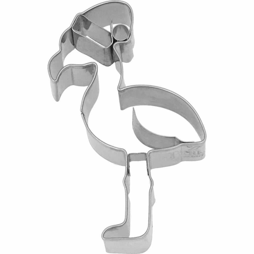 Birkmann Ausstechform Weihnachts-Flamingo, mit Innenprägung, Ausstecher, Plätzchenform, Keks, Plätzchen, Edelstahl, 8 cm, 199491