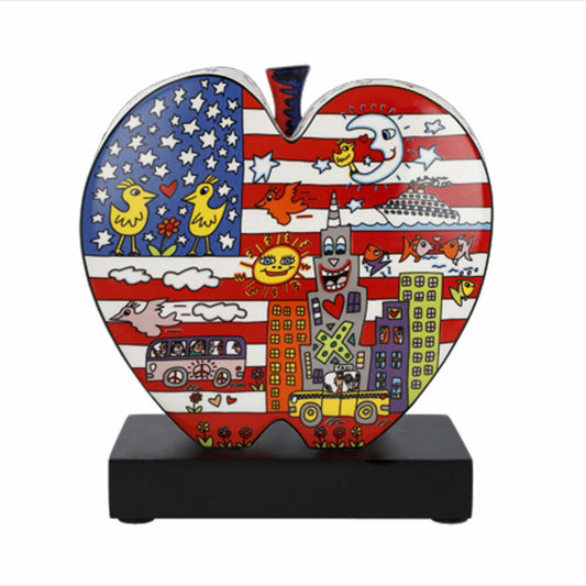 Goebel Figur James Rizzi - Living in the USA, Pop Art Skulptur, Porzellan, Bunt, 19 cm, 26103081