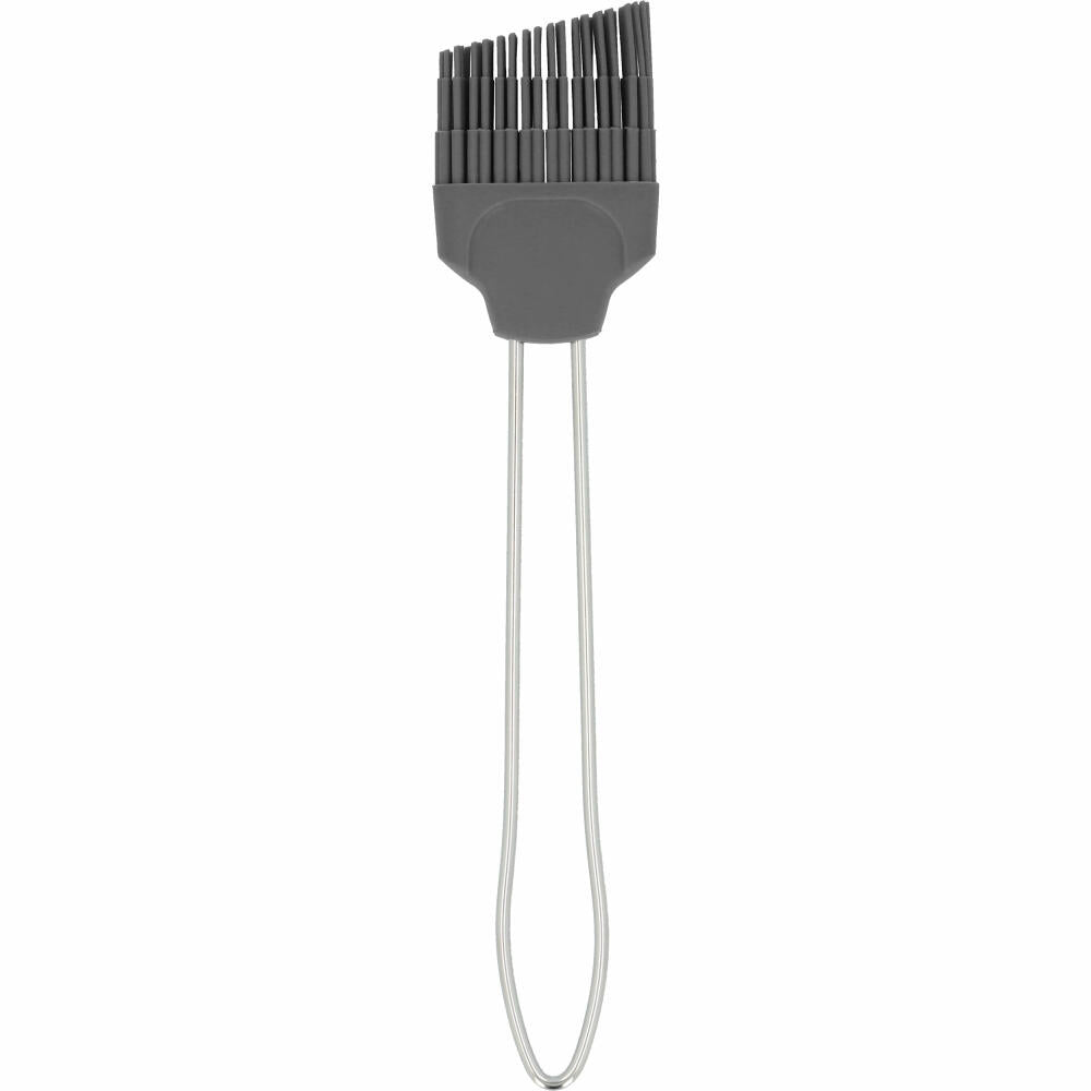 Birkmann Colour Kitchen Silikonpinsel Groß, Backpinsel, Silikonkopf mit Edelstahlgriff, Grau, 4 cm, 422766