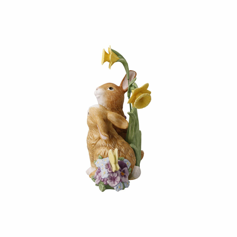 Goebel Figurine Rabbit Pair - Spring Awakening, Stoneware, Colorful, Limited Edition, 66845331