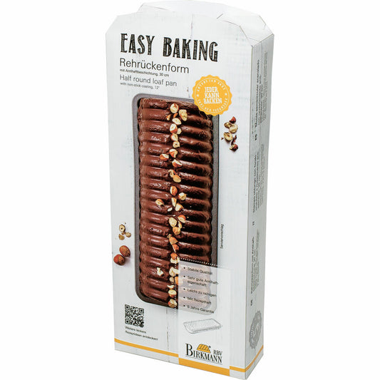 Birkmann Easy Baking Rehrückenform, Rehrücken Form, Kuchenform, Backform, Karbonstahl, 30 cm, 881129