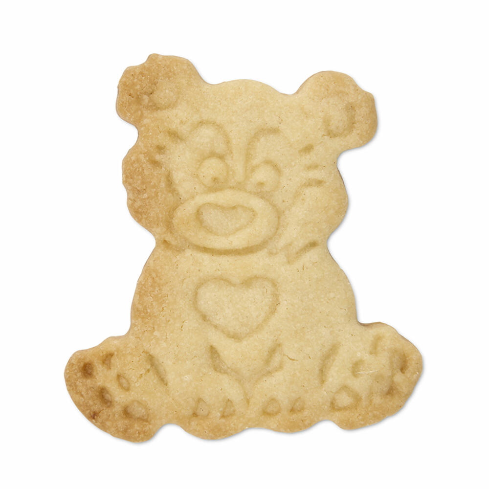 Städter embossed cookie cutter with ejector bear, cookie cutter, cookie mold, biscuit, cookies, plastic, 6 cm, 171763