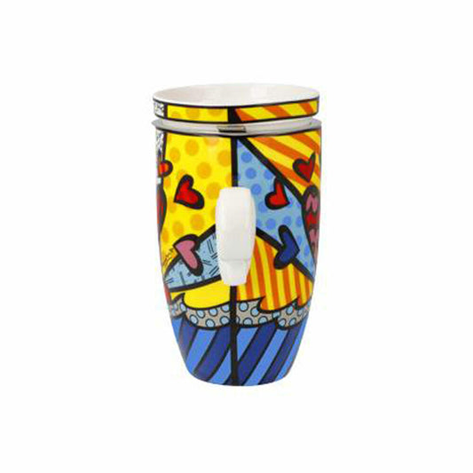 Goebel Teacup with Lid and Strainer Romero Britto - A New Day, Tea Cup, Fine Bone China, 66453221