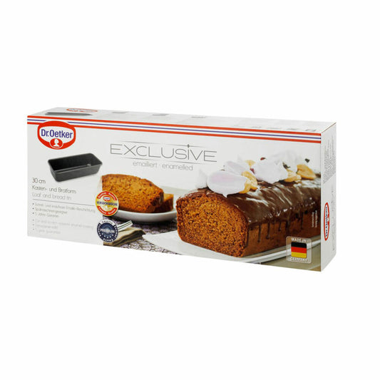 Dr. Oetker Kastenform Exclusive 30 cm, Backform, Kuchenform, Stahlblech, Grau-Braun, 4526