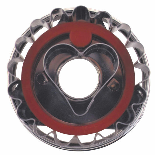 Städter Linzer cookie cutter with ejector Linzer heart, cookie cutter, cookie mold, biscuit, cookies, detachable, stainless steel, Ø 4.8 cm, 966018