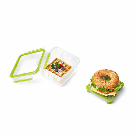 Emsa Sandwichbox Clip & Go XL, Brotdose, Sandwichdose, mit Einsatz, Kunststoff, Grün, 1.3 Liter, N1071700