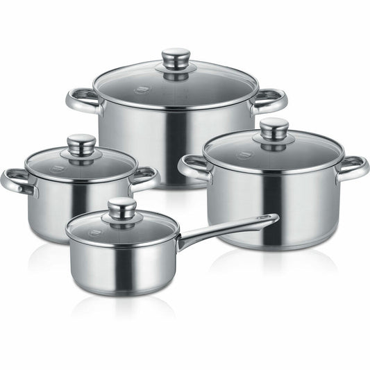 Berndes New Roma cooking pot set 4-piece, pots, saucepan, stainless steel, silver, 059030