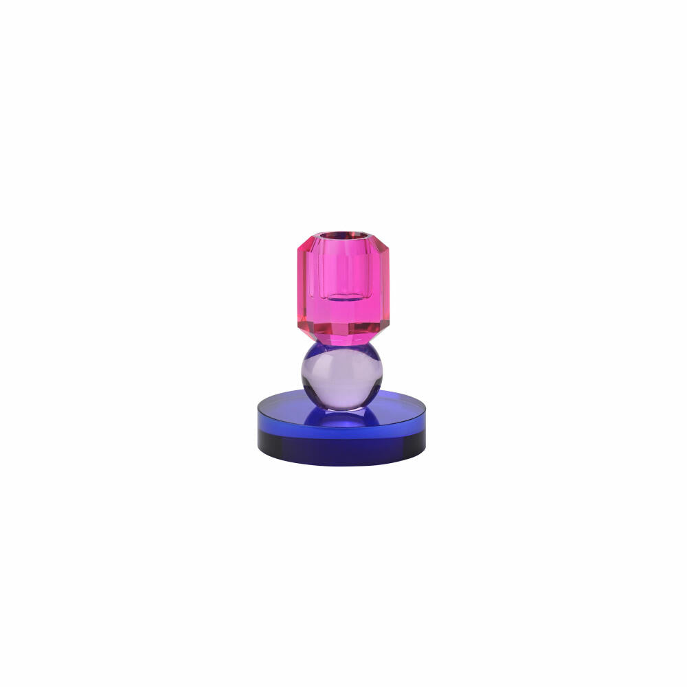 Gift Company Candle Holder Sari 1 Ball, Candlestick, Glass, Pink / Lilac / Purple, H 10.5 cm, 1163301020