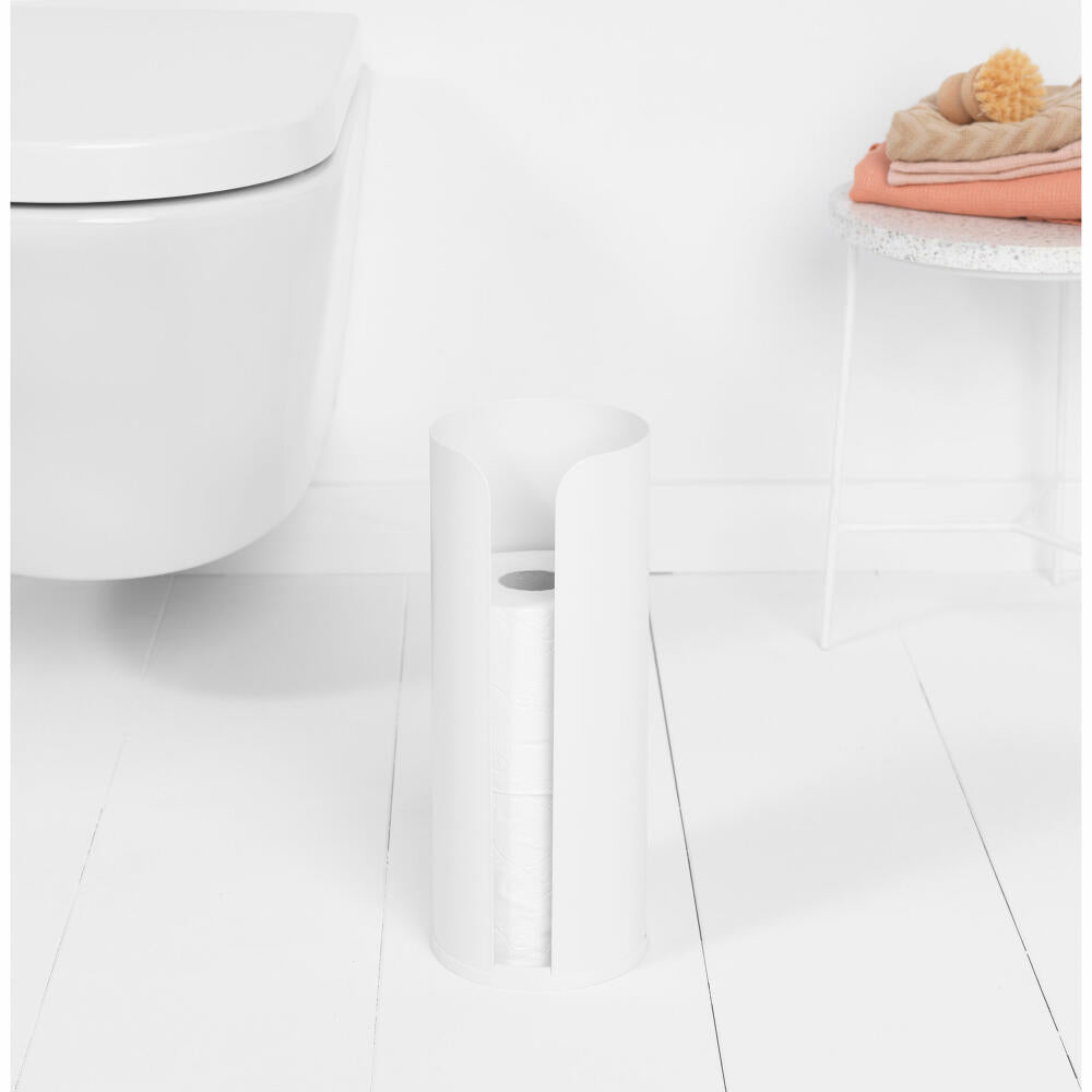 Brabantia Toilet Roll Dispenser ReNew, Steel, Plastic, White, for 3 Rolls, 280528