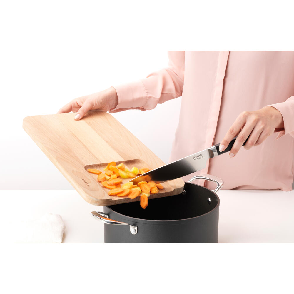 Brabantia Profile Cutting Board for Vegetables, Cutting Mat, Wood, 40 x 25 cm, 260742