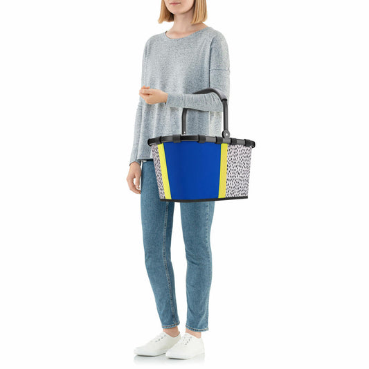 reisenthel carrybag mit cover, 2-tlg., Einkaufskorb, Deckel, Abdeckung, Korb, Polyestergewebe, Mini Me Leo / black, 22 L