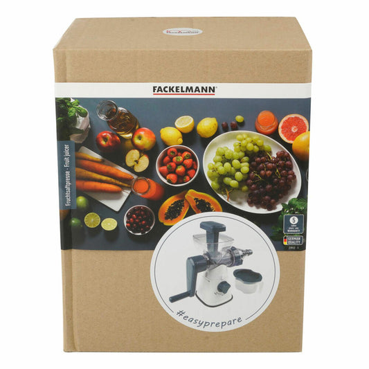 Fackelmann easyprepare Fruchtsaftpresse, Saftpresse, Saft Presse, Küchenhelfer, Kunststoff / Edelstahl, Weiß / Blau-Grau, 27912