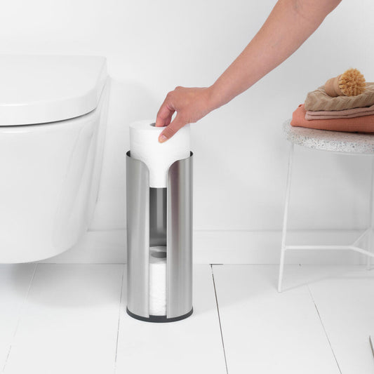 Brabantia Toilettenrollen-Spender ReNew, Stahl, Kunststoff, Matt Steel, für 3 Rollen, 280566