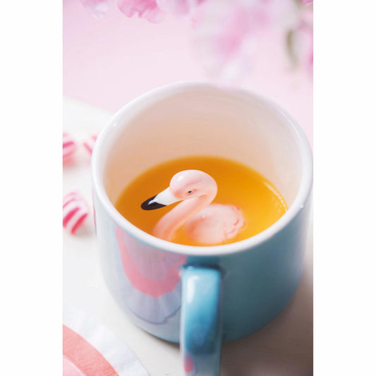 Donkey Products Animal Mug Freddie, Mug with Flamingo, Animal Mug, Porcelain, Light Blue, 150 ml, 210342