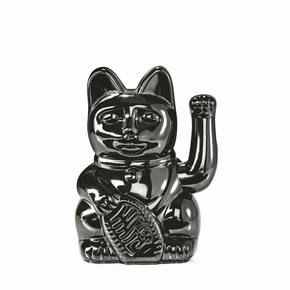 Donkey Products Lucky Cat Maneki Neko Egypt, waving cat, lucky charm, plastic, shiny black, 15 cm, 330464