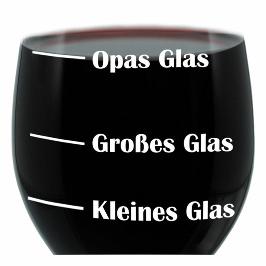 Leonardo Weinglas XL, Opas Glas, Großvater, Geschenk Stimmungsglas mit lustiger Gravur, Mood Wein Glas, 610ml